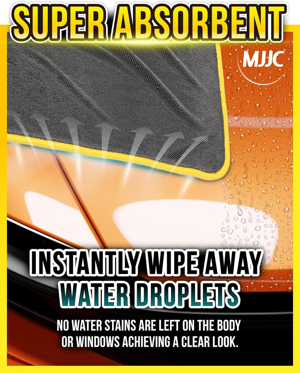 MJJC Pro Dryer Plush Silk Microfiber Drying Towel (20” x 20” (1-Pack)) Cars,Trucks, SUVs, RVs, Home