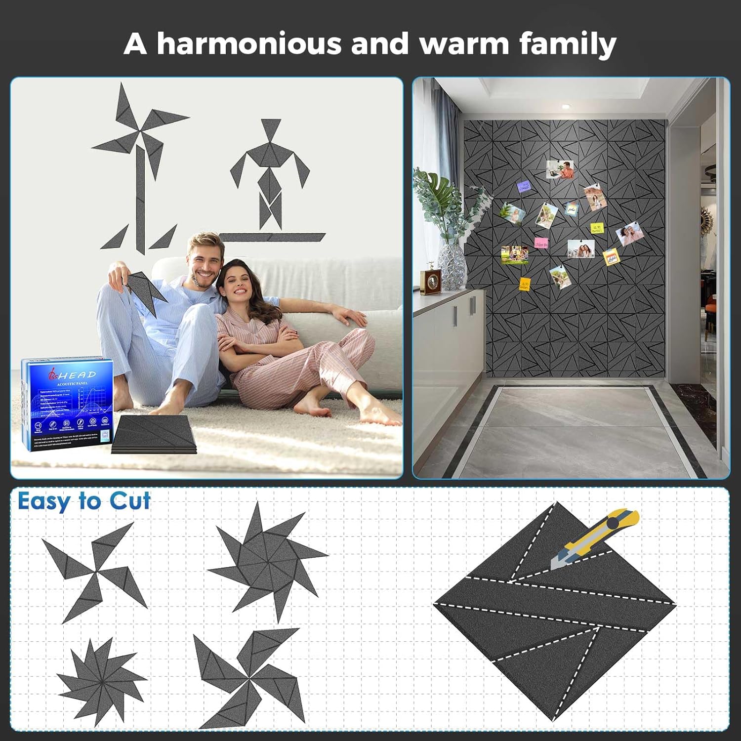 【20 Pack】 Acoustic Panels Self-Adhesive (0.4" Thick | 0.8lb/ft³ Medium Density) - 12x12 Soundproof Foam Tiles for Home Office/Wall Sound Absorption, Noise Reduction Panels Studio Use - Gray