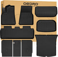 OEDRO Floor Mats & Trunk Mat with Backrest Fits for Tesla Model Y 5-Seat 2024-2020 Custom Fit All Weather Durable TPE Automotive Interior Cargo Liners Trunk Mat Accessories for Model Y (NOT 7-Seat)