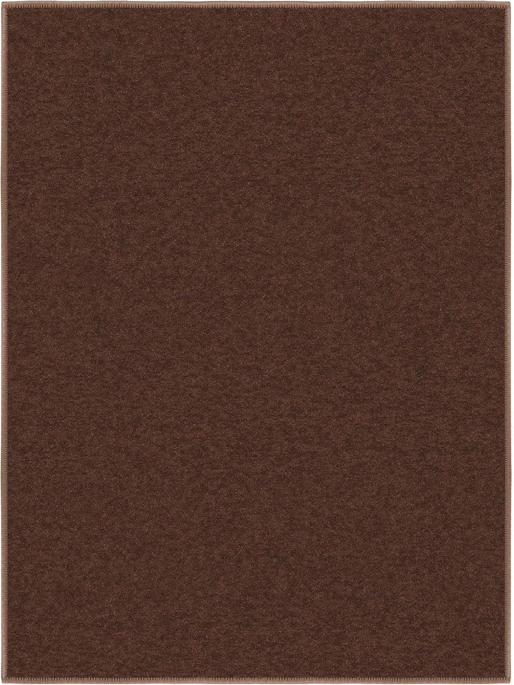 Ottomanson Rugs for Entryway 2'3" x 3' Non Slip Solid Small Area Rugs Durable Front Door Mat Rug Stain Resistant Entrance Rugs for Bathroom Kitchen Bedroom & Living Room, Brown