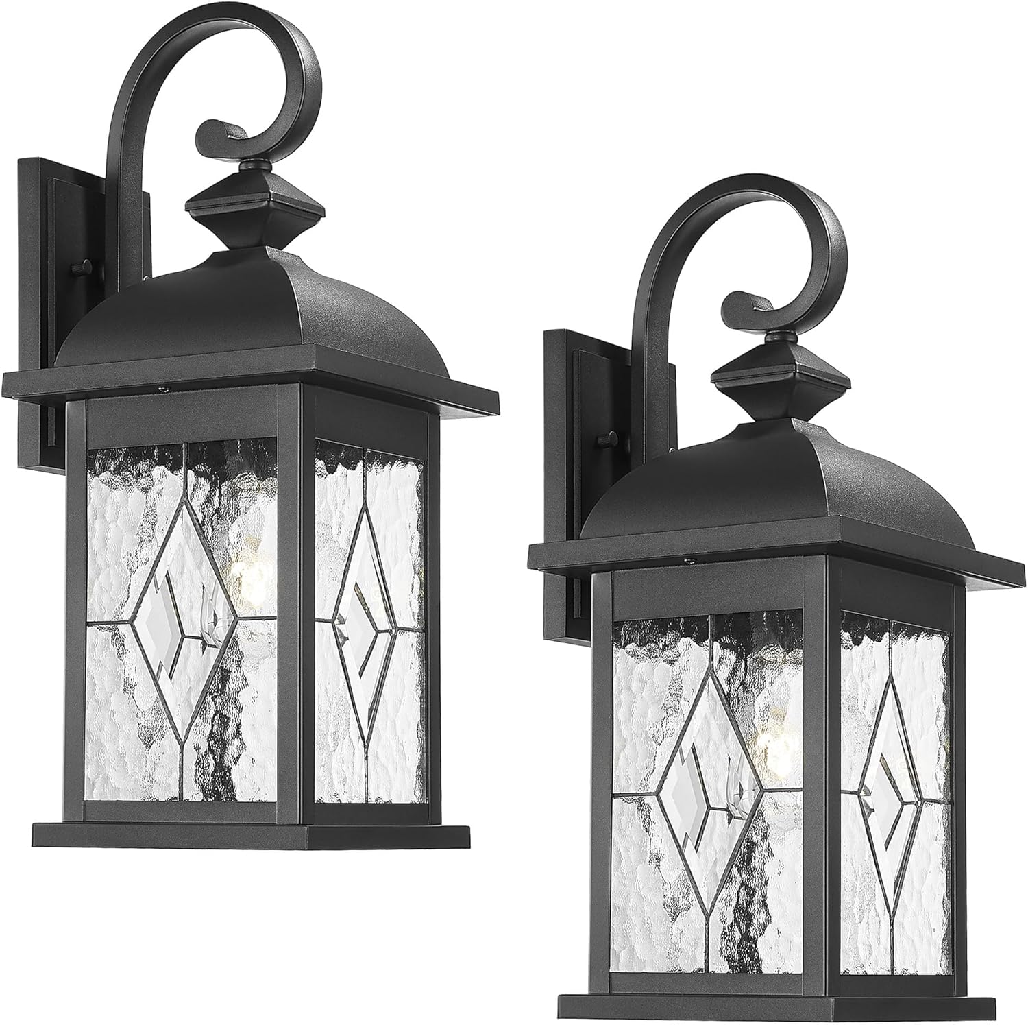 FEMILA 2 Pack Large Outdoor Wall Sconce, 21" Exterior Wall Light Fixtures, Anti-Rust Waterproof Porch Lights for Entryway, Patio, Garage, Doorway, Matte Black, 4FD54B2-2PK BK-SD