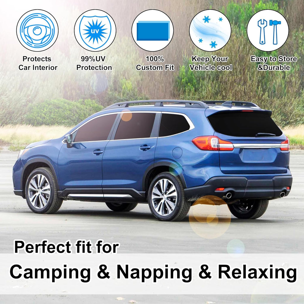 TINGLU Window Shades for Subaru Ascent 2019-2024 2025 Accessories Car Side Full Windows Rear Triangular Windshield Sun Shade Sun UV Rays & Privacy Protection for Camping,Napping,and Relaxing 8PCS