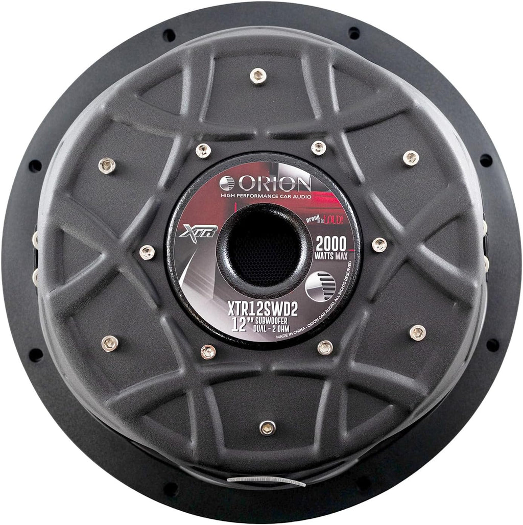 ORION XTR Series XTR12SWD2 Shallow Mount 12” Car Subwoofer, 2000W Max Power, 500W RMS, Dual 2 Ohm, UV Coated Cone, NBR Surround – Compact Slim Subwoofer for Clean Bass in Tight Car Audio Installs
