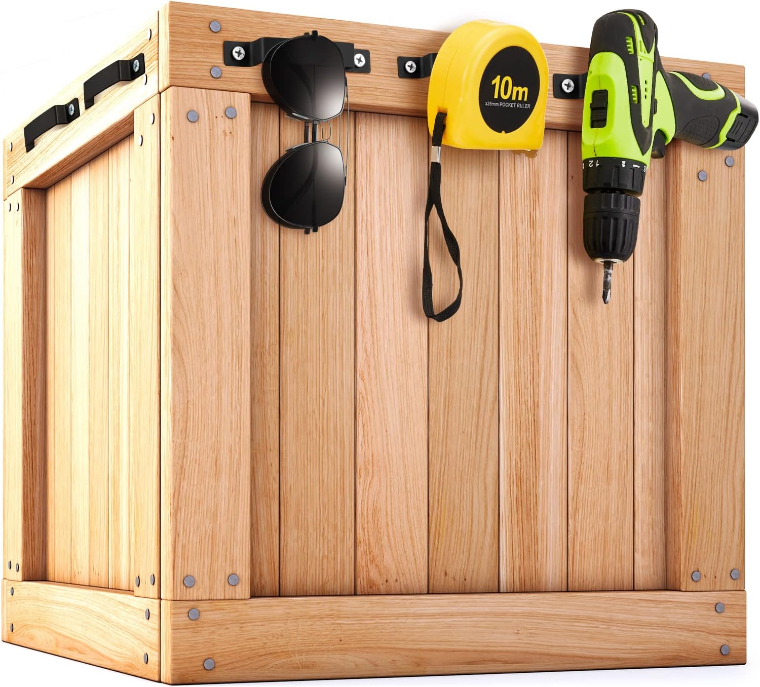 12 Pcs Tape Measure Clip Tape Measure Holder Bench Belt Universal Tool with Screws Stainless Steel Tool Hanger Storage Dock for Mount Drill Power Measures and Belt Clips (Black)