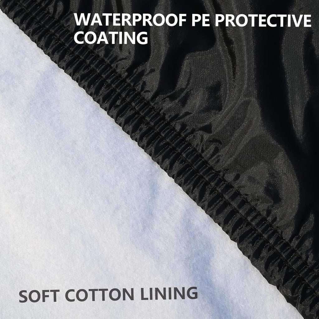 Tecoom Car Cover Waterproof All Weather, Outdoor Indoor Car Covers with Zipper Door, Cotton Backing Full Exterior Covers, Snowproof UV Protection Windproof, Universal Fit for Sedan (191"-200")