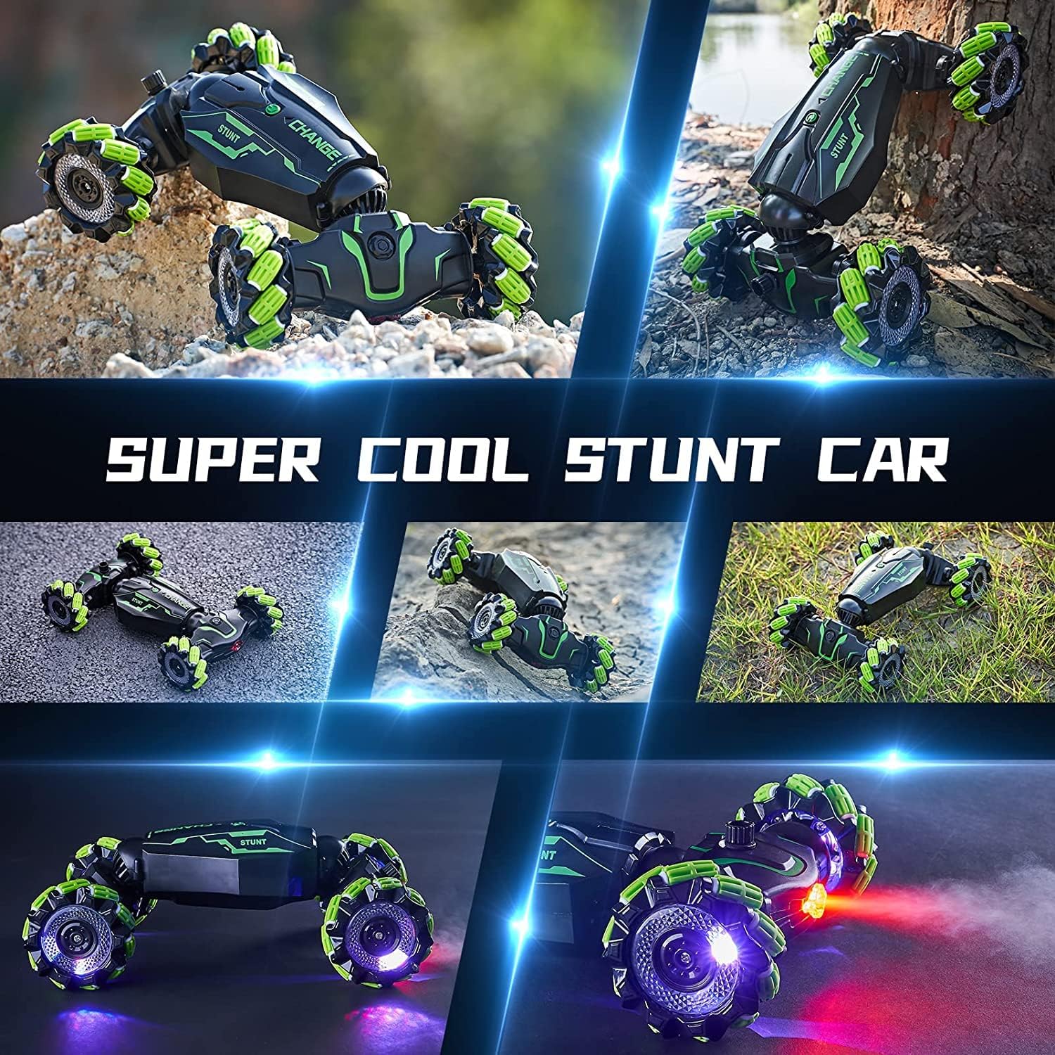 LiJiaHPK Gesture Control RC Car with Fog Spray 360° Stunt Flips & LED Lights Remote Control Toy for Kids Ages 5-7 STEM Learning Gift for Boys Girls