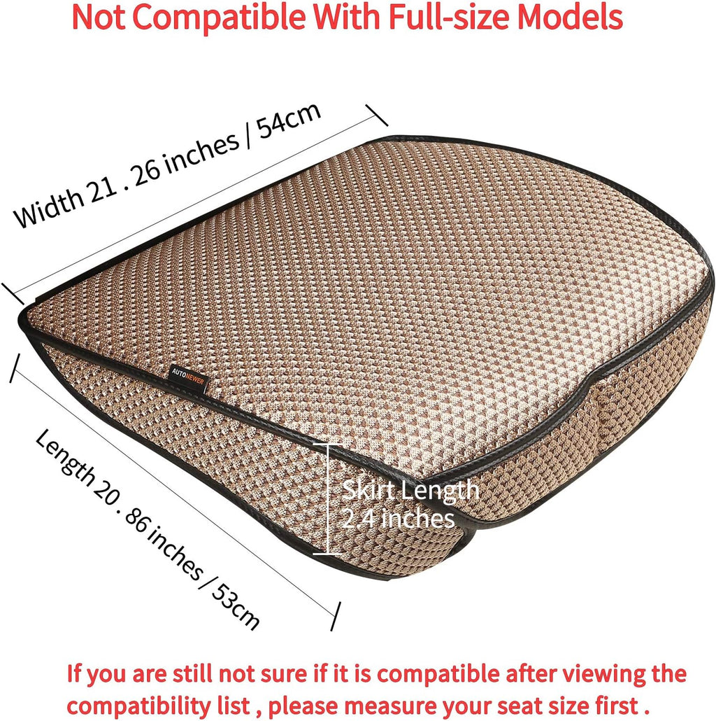 Auto Newer Breathable Universal Four Seasons Car Seat Covers，Luxury Car Seat Cushion ，Protectors for Front Seat Bottoms,Compatible with 95% Vehicles， Fit for Cars Truck SUV (Gold Beige,1PCS)
