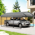 EBE 10 x 15 FT Outdoor Carport, Heavy Duty Metal Carports with Galvanized Steel Roof, Carport Canopy Garage Shelter Shade for Car, SUV, Truck, Boats and Tractors