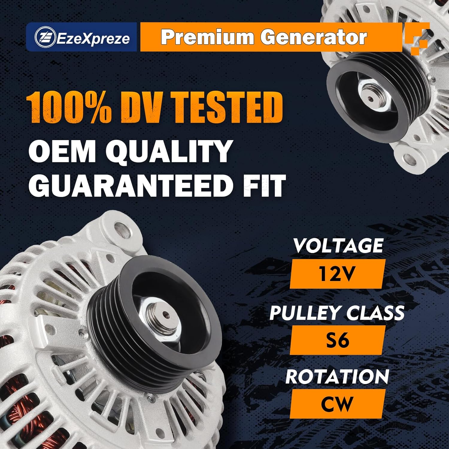 Ezexpreze 11191 New Alternator Replacement For 2006-2012 Kia Hyundai 3.3 3.8L,06-11 Azera,06-10 Santa Fe Sonata, 07-10 Entourage Veracruz, 07-09 Kia Sorento, 06-09 Sedona, 10-11 Borrego, V6