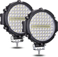 7 Inch Round LED Offroad Lights, LED Light Pods 120W 10000lm for Truck ATV UTV RV SXS Car Off Road Driving Light, Off-Roading Fog Tractors Work Lights Flood Beam, 2 Pack
