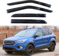 KPY Window Visor Compatible with Ford Escape 2013-2019, 4PC Rain Guard Side Window Vent Deflectors Tape-On Mugen Style, 2013 2014 2015 2016 2017 2018 2019