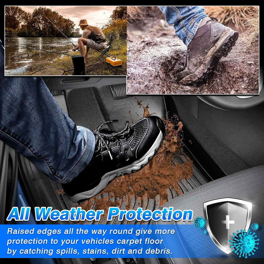 Cartist Floor Mats Compatible with Ford Bronco Sport 2021-2024 2025 2026 All Weather Floor Liners for Ford Bronco Sport Accessories 1st and 2nd Row Carpet Protection Mat Set