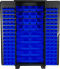 Jamco Tool Storage Cabinets with Bin Mounts, Model DF, Includes 122 Bins, 36-Inch W x 24-Inch D x 78-Inch H, Blue Bins