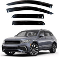 KPY Window Visor Compatible with Volkswagen (VW) Tiguan 2018-2024, 4PC Rain Guard Side Window Vent Deflectors Tape-On Style, 2018 2019 2020 2021 2022 2023 2024