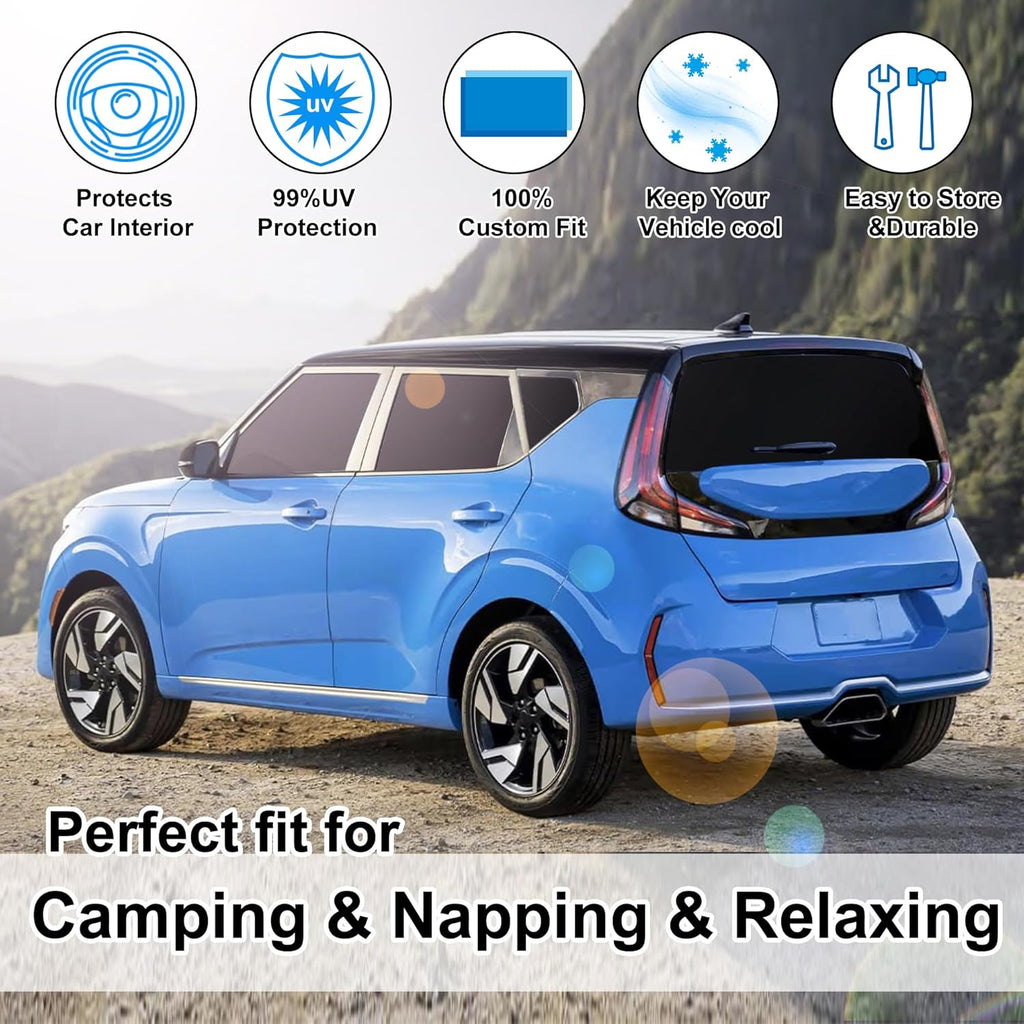 TINGLU Window Shades for Kia Soul 2020-2024 2025 Accessories Car Side Full Windows Windshield Sun Shade Sun UV Rays Privacy Protection for Camping 8PCS