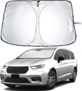 for Chrysler Pacifica 2017-2025 EcoNour Windshield Sunshade -240T Polyester Material Cars Sun Visor Reflector Blocks UV Rays Foldable Sunshade Interior Protection Chrysler Pacifica Accessories