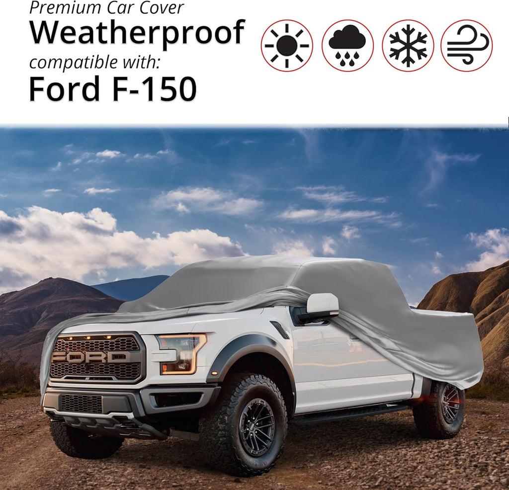 Car Covers Weatherproof Max Truck Cover & Warranty Compatible with Ford 2021-2024 F-150 SuperCab, 6.5– Outdoor Cover, Prevents Theft with Cable Lock