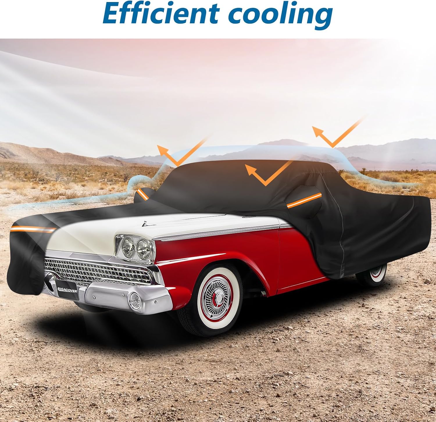 Car Cover for Ford Ranchero 1957-1959 1968-1979, Waterproof 210D Oxford Cloth and Cotton Cover Outdoor Full Car Covers with Zipper Windproof Heavy Duty All Weather Protectio