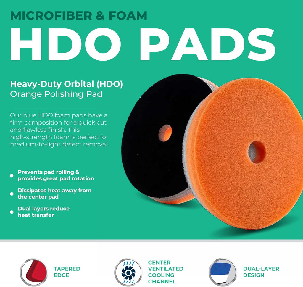 Lake Country 5.5" HDO Orange Foam Polishing Pad (1-Pack) – Premium Heavy Duty Orbital Polishing Pad for Painted Surfaces – Fits 5" Backing Plate