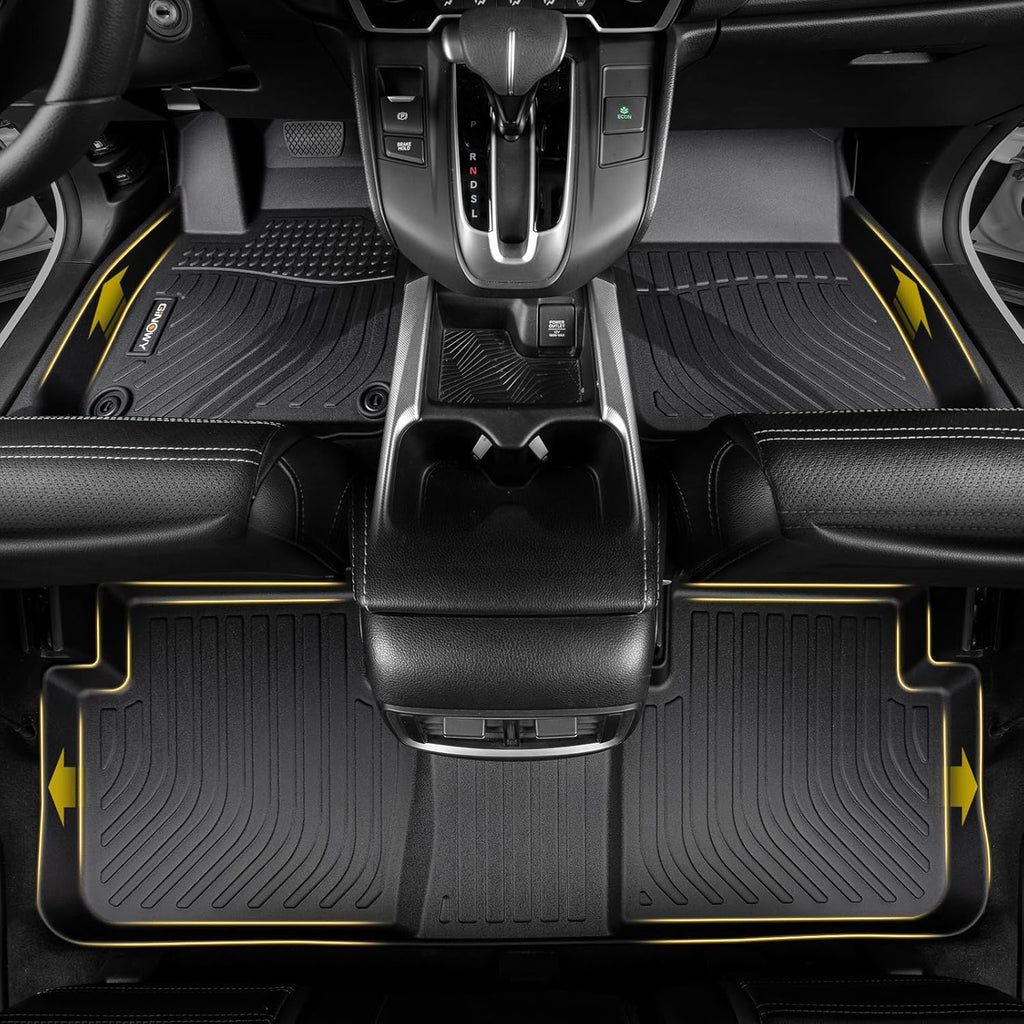 GINOWY-Floor Mats for Lincoln Aviator 2020-2024 2025, Car Mats for Lincoln Aviator, Aviator All Weather Mats, 3 Rows, TPE Floor Liners for Aviator Accessories Mats, Custom Fit Aviator Car Mats