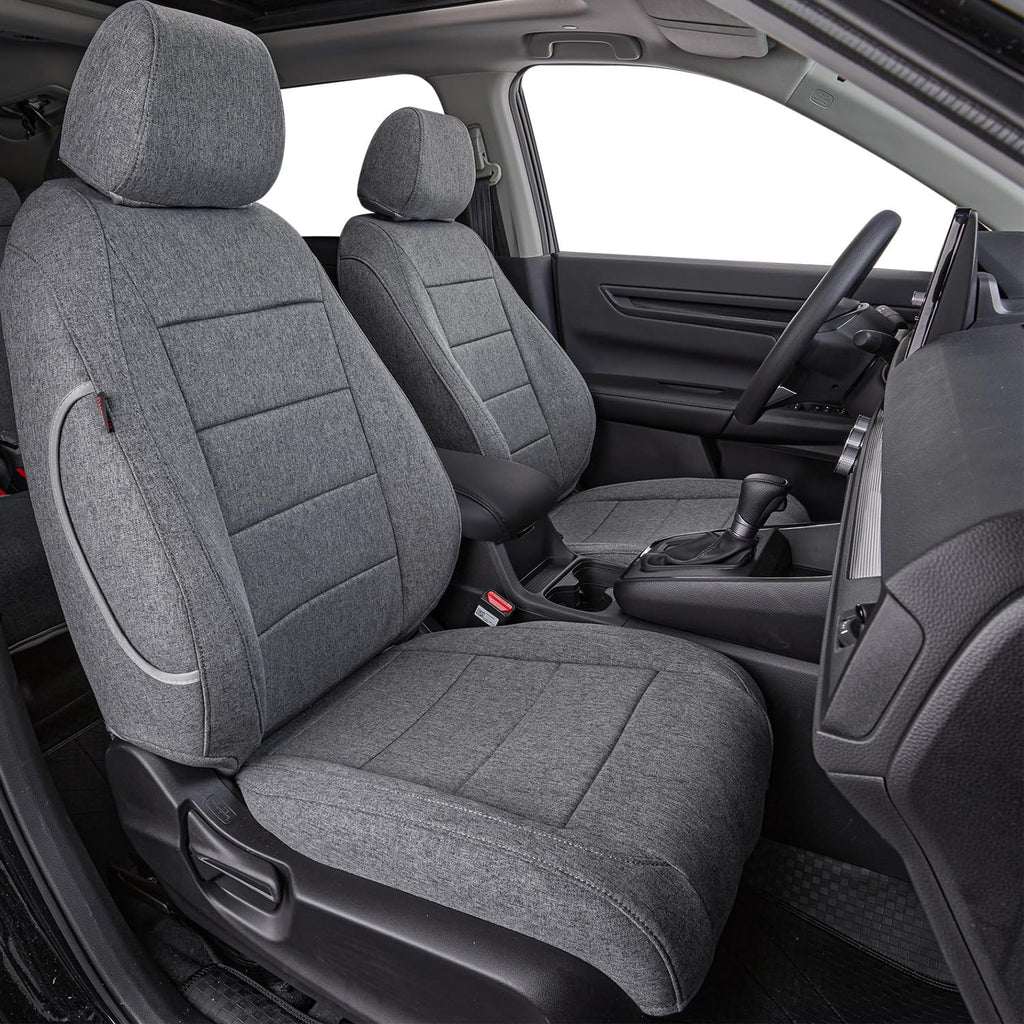 coverdream CRV Seat Covers Custom Fit for 2023 2024 2025 2026 Honda CR-V LX,EX,EX-L,Sport Series,Hybrid,Fully Covered,Airbag Compatible,UV Resistant Polyester Seat Protector(Full Set,Gray)