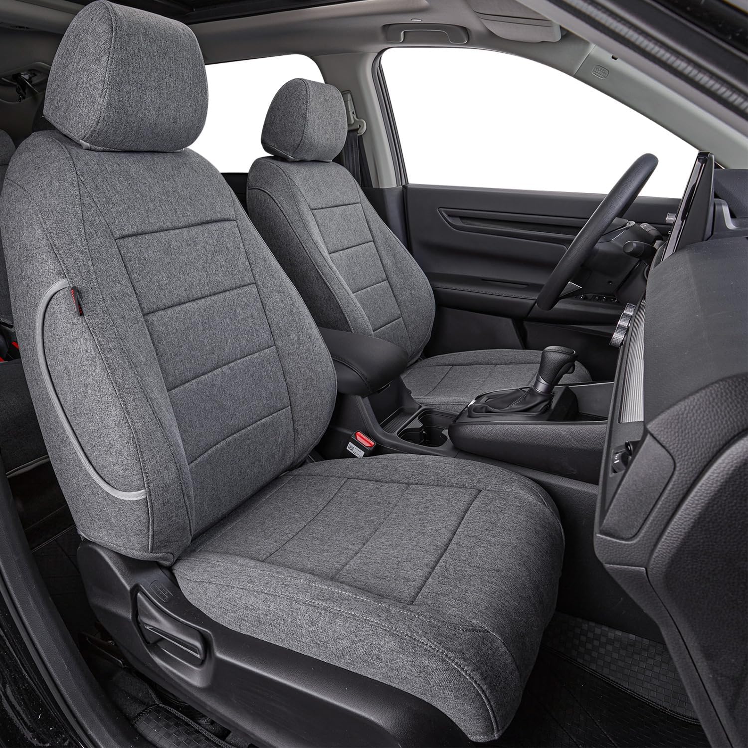 coverdream CRV Seat Covers Custom Fit for 2023 2024 2025 2026 Honda CR-V LX,EX,EX-L,Sport Series,Hybrid,Fully Covered,Airbag Compatible,UV Resistant Polyester Seat Protector(Full Set,Gray)