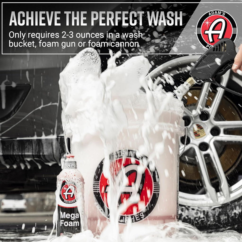 Adam’s Mega Foam (5 Gallon) - Detailing pH Neutral Car Soap For Car Washing, Concentated For Use In Car Wash Bucket, Foam Cannon & Foam Gun, Won't Strip Car Wax, Sealant or Ceramic Coating
