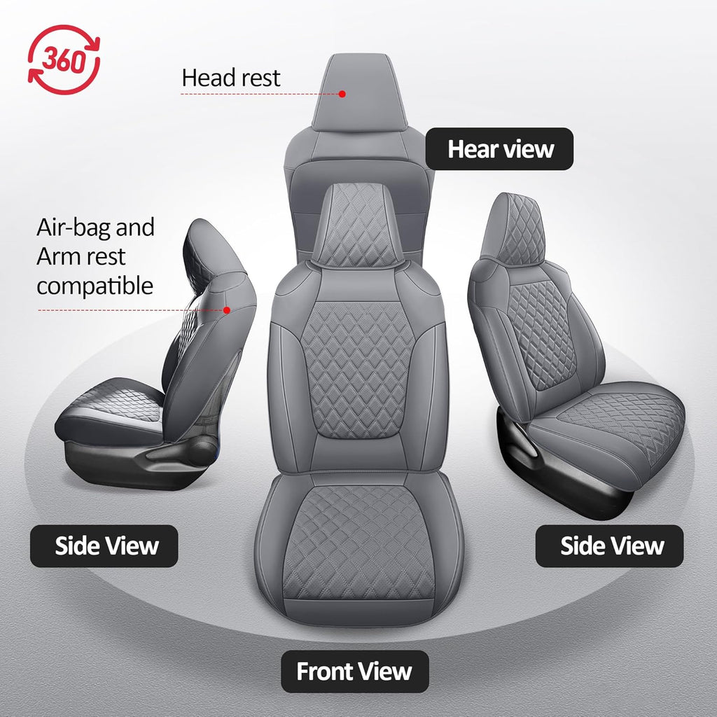 MIROZO Seat Covers for Rav4,Waterproof Car Seat Covers Compatible with 2019-2025 Toyota RAV4 Hybrid LE XLE Limited Car Seat Cover RAV4 Hybrid(Gray,Non XSE&2022-2025 SE Hybrid)