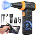 Electric Air Duster, 32,0000 RPM Compressed Air Duster & Blower, 7600mAh Rechargeable, 3-Speed LED Keyboard Cleaner for PC/Computer/Car, No Canned Air - Turbo Fan, Battery Powered