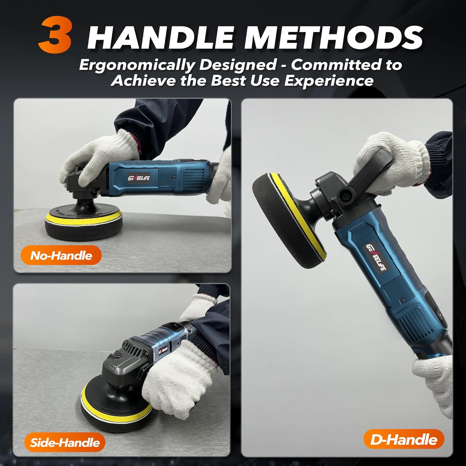 Buffer Polisher, 6 Inch/7 Inch 1600W Rotary Car Buffer Polisher Waxer, 7 Variable Speed 1000-3500 RPM, Detachable Handle for Car, Boat Sanding, Polishing, Waxing