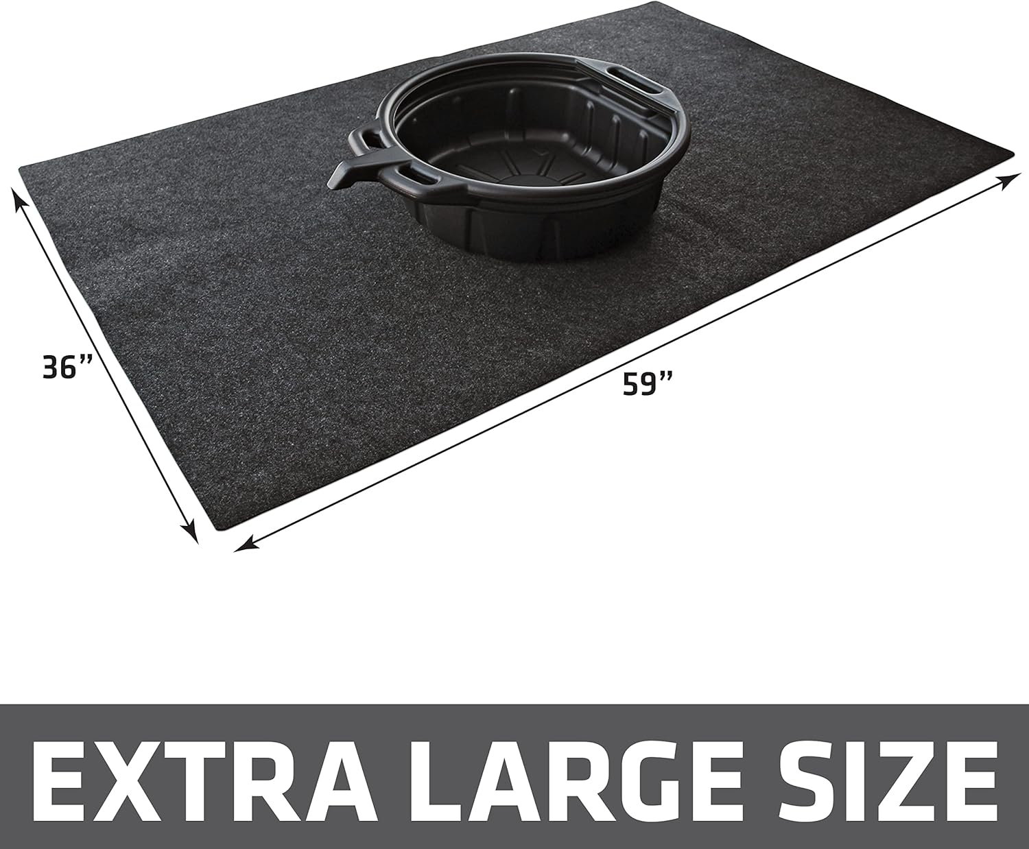 Drymate XL Oil Spill Mat (36" x 59") (12-Pack), Premium Absorbent Oil Pad, Reusable, Washable, Durable, Waterproof Backing Contains Liquids, Protects Garage Floor Surface (USA Made)