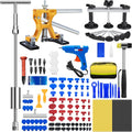 134PCS Dent Puller, Paintless Dent Removal Kit – All-in-One Car Dent Puller Kit with Slide Hammer 2 in 1 T-Bar, Golden Lifter, Bridge Puller–Dent Repair for Hail, Dings
