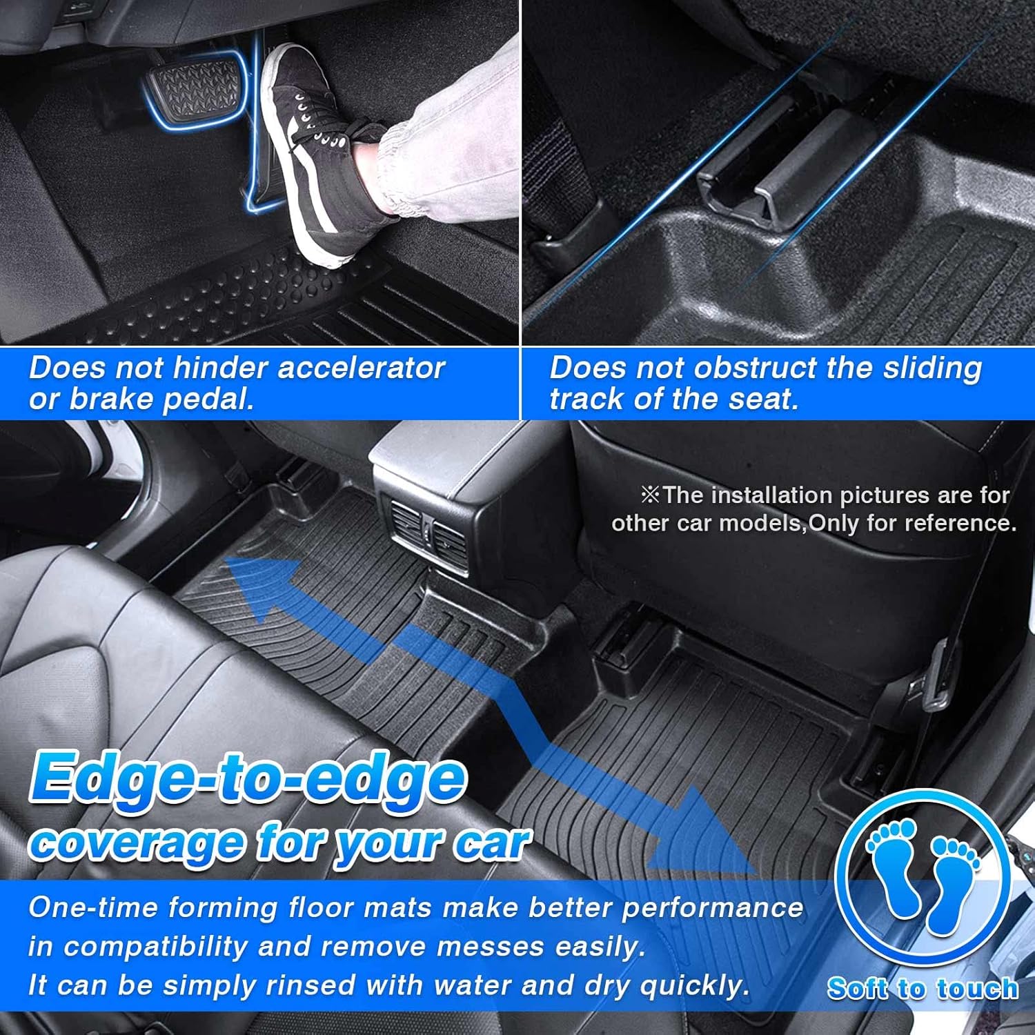 Cartist Floor Mats Custom Fit for 2022 2023 2024 2025 Ford Maverick (Only for Hybrid) All Weather Floor Liners Front & 2nd Row TPE Black