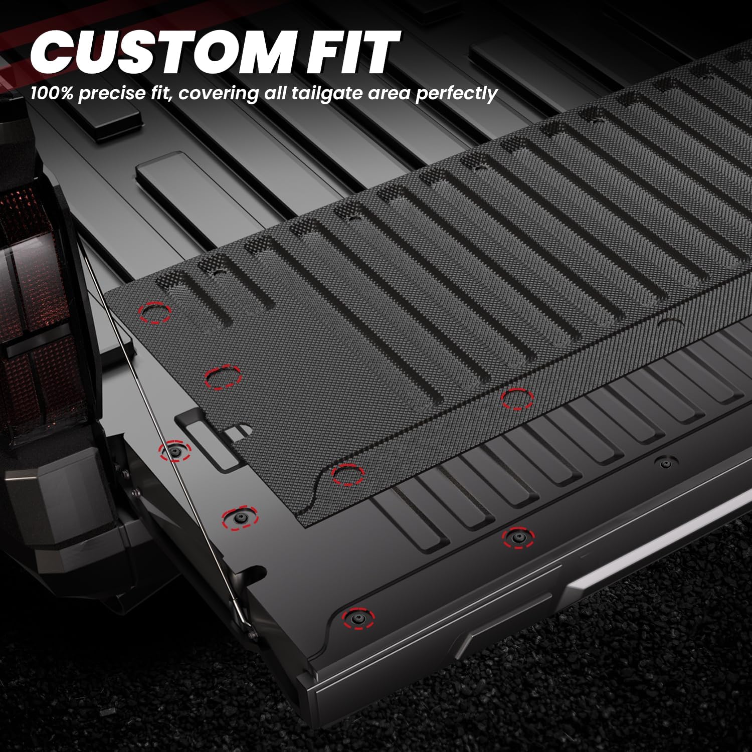 LASFIT Tailgate Mat for Toyota Tacoma 2024 2025(Not Fit Drop-in Liners), All Weather Truck Tailgate Liner for Tacoma TPE Tailgate Protector Liner Tacoma Accessories, Black