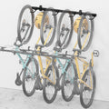 monTEK Enhanced Bike Storage Rack, Adjustable 4-Bike and 2-Helmet Hangers for Indoor Bike Storage, Customizable for Various Bike Sizes, Heavy-Duty Steel Bike Wall Mount, Max Load 265lbs, 48-in