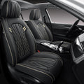 Seat Covers for Cars, Waterproof Seat Covers, Leather Car Seat Covers 2 Pack, Universal Seat Cushion Protector for Most Cars Black&Beige Line