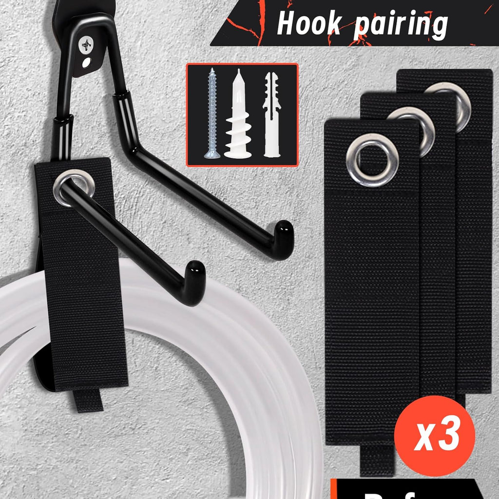 15 Pack Garage Hooks Heavy Duty with Anti-Slip Coating Wall Mount Storage Organizer for Hanging Power and Garden Tools, Ladder, Hose, Bikes, Ropes, Bulk Items Shed Hooks