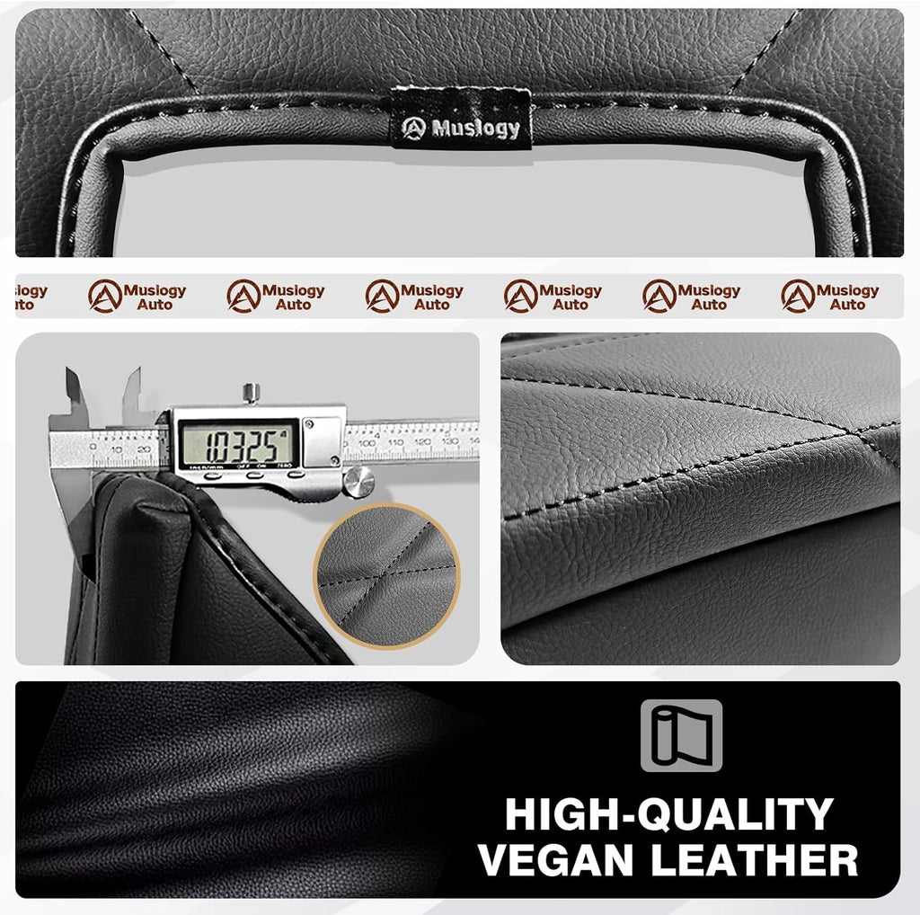 Muslogy Center Console Armrest Cover Compatible with Toyota Tundra 2014-2021 Comfort Armrest Pad Anti-Scratch Arm Rest Cushion Vegan Leather Protector 1-Inch Extra Thick(Bucket Seat ONLY)