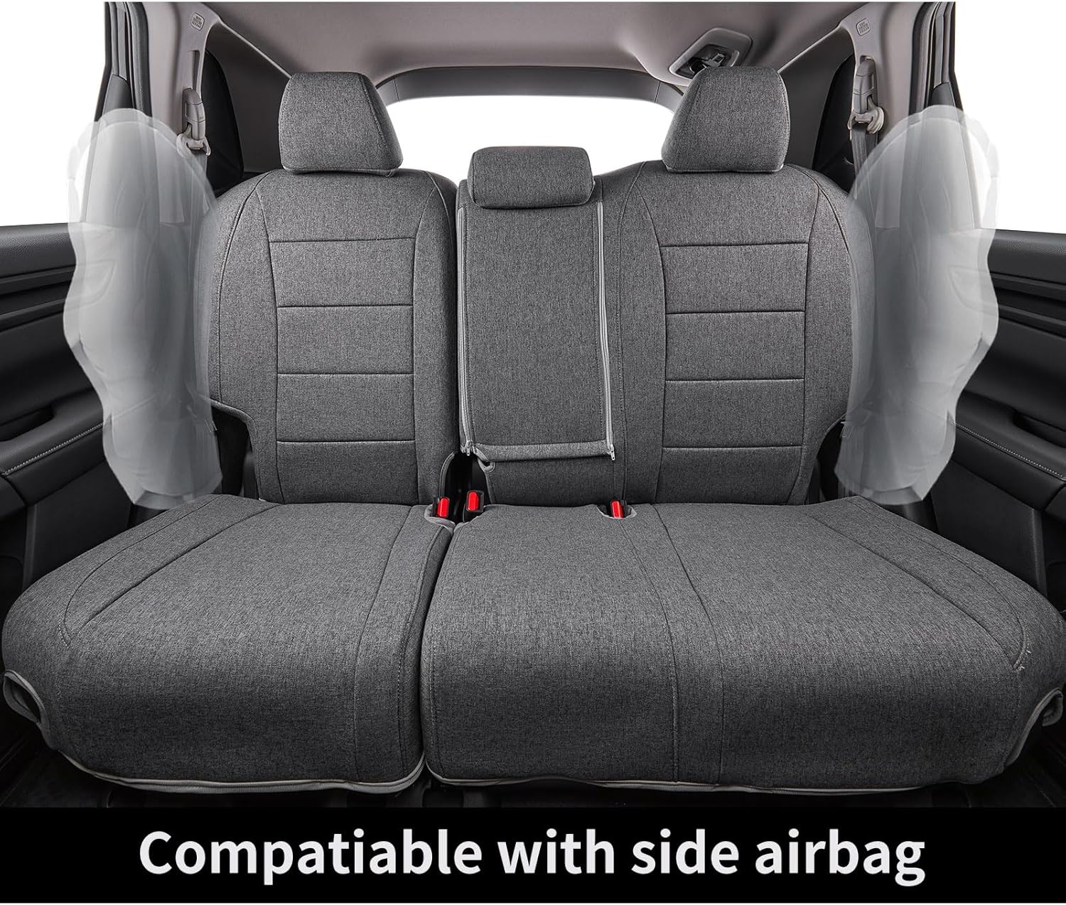 coverdream CRV Seat Covers Custom Fit for 2023 2024 2025 2026 Honda CR-V LX,EX,EX-L,Sport Series,Hybrid,Fully Covered,Airbag Compatible,UV Resistant Polyester Seat Protector(Full Set,Gray)