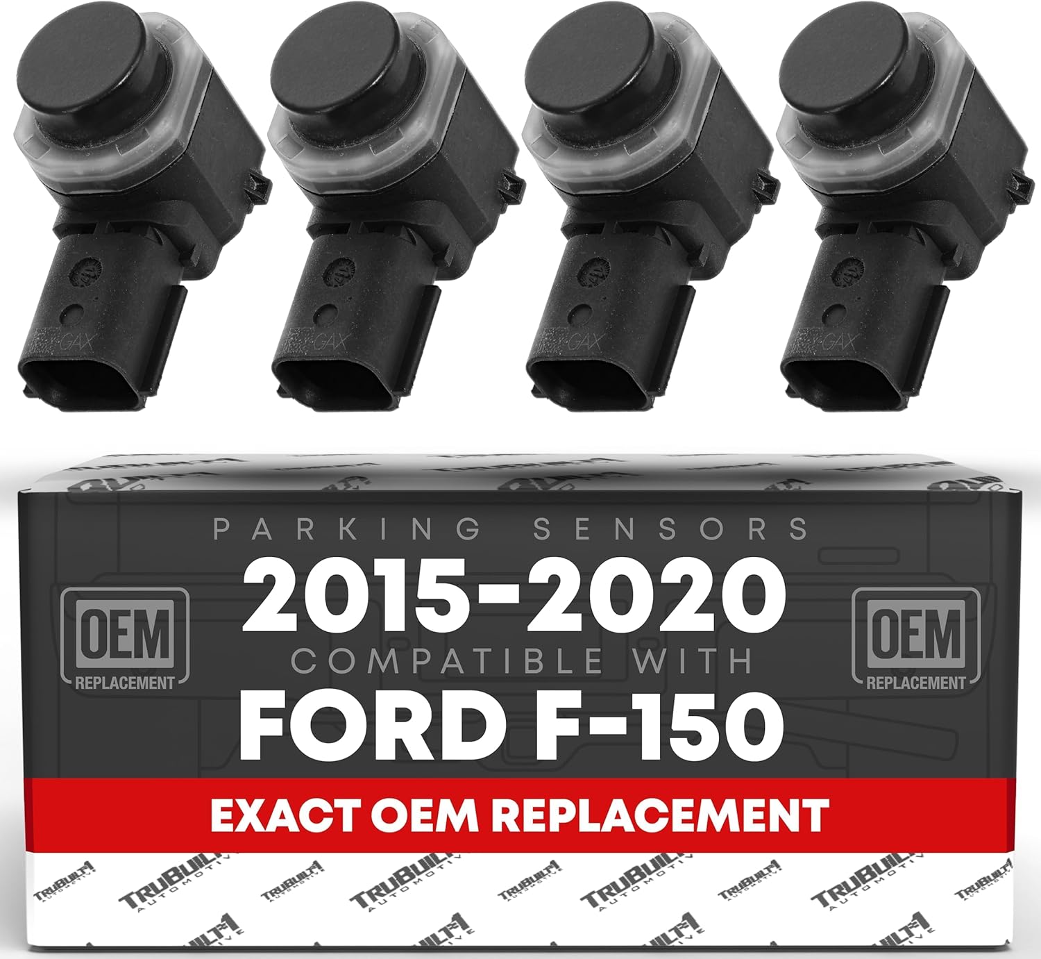 T1A Car Parking Sensors, 4 Pieces - Compatible with 2015-2020 Ford F-150 Super Duty - Front or Rear Bumper Parking Aid Sensor, Backup Reverse Parking Assist Kit - OEM FL3-Z15K859-AAPTM, HC3Z15K859A
