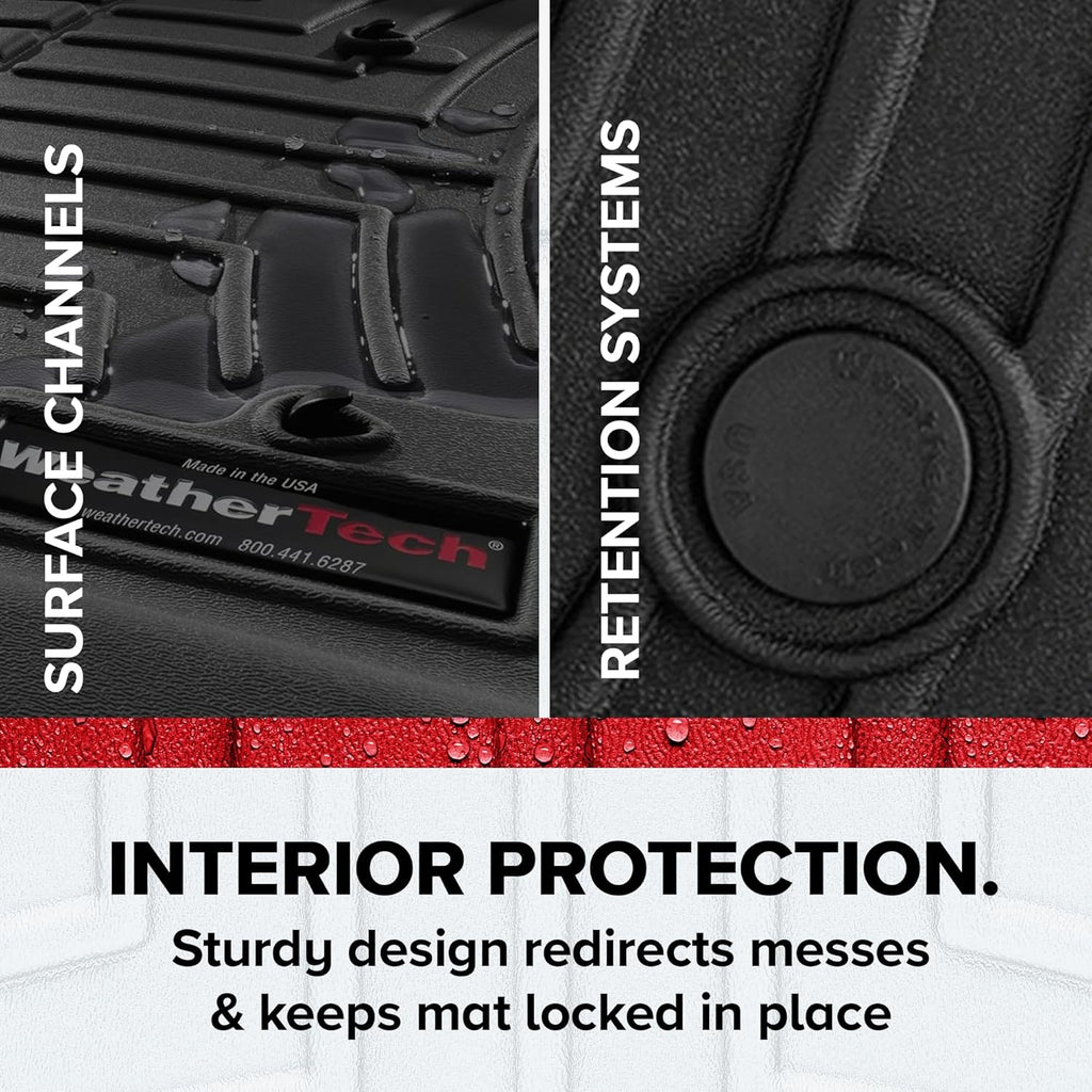 WeatherTech Custom Fit FloorLiners for Honda CR-V, CR-V Hybrid - 1st & 2nd Row (441780-1-2), Black