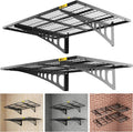 2x3ft Adjustable Rail Wall Garage Storage Shelf, for Tool Room, Storage Room, Store Supermarket Wall Storage Shelving Rack (2 Pack-Black)