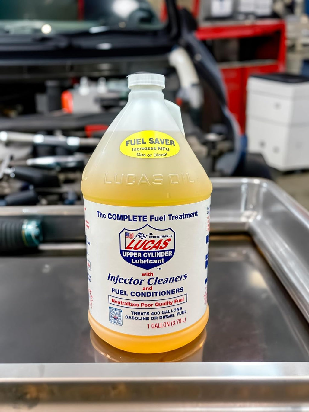 Lucas Oil Fuel Additive, Upper Cylinder Lube, System Cleaner, Lubricant, 1 gal Jug, Diesel/Gas, Set of 4