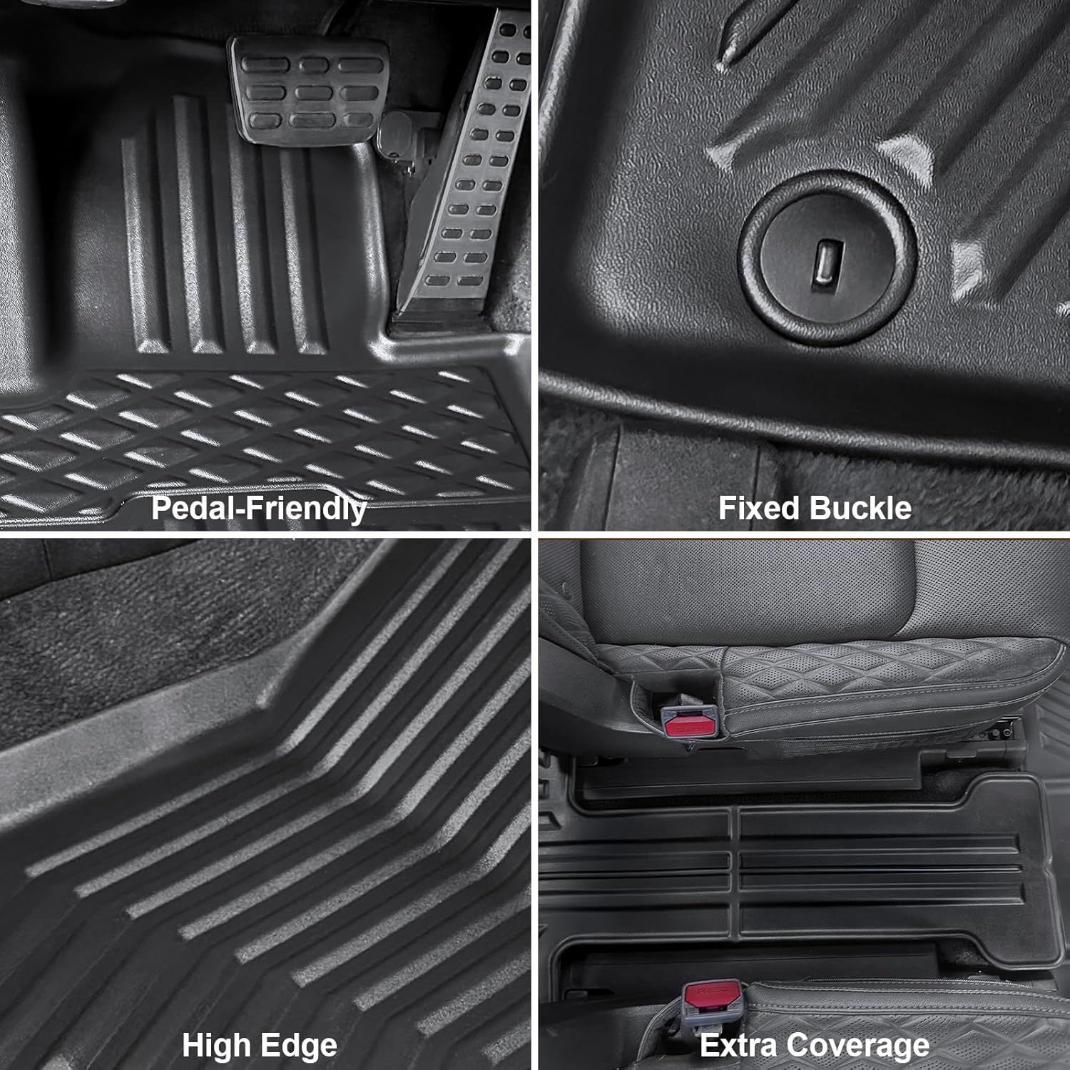 GALVAGNIATE Floor Mats for 2021-2024 2025 Kia Sorento 6-Seat/7-Seat (Not for Hybrid), All Weather TPE Floor Mat and 2-in-1 Cargo Liner with Backrest Mat for Sorento Accessories