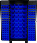 Jamco Tool Storage Cabinets with Bin Mounts, Model DZ, Includes 132 Bins, 36-Inch W x 24-Inch D x 78-Inch H, Blue Bins