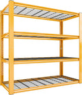 REIBII 40" W Garage Shelving Heavy Duty Metal Shelving 2200LBS Storage Shelves 4 Tier Garage Shelves Adjustable Metal Shelf for Warehouse Basement Pantry Kitchen 40" W x 19.7" D x 59.9" H, Orange