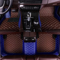 Custom Personalized Floor Mats for Cars，Luxury Full Coverage All Car Floor Mats，Anti-Slip Leather Car Mat Set ，Custom Floor Mats for 99% of Cars, Trucks & SUVs. (Blue and Brown)