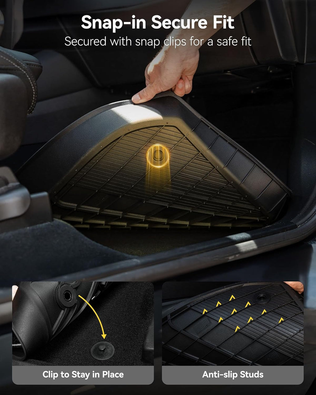 3W Floor Mats Fit for Honda Accord 2023 2024 2025(Include Hybrid Model) All Weather Heavy Duty Custom Fit TPE Car Floor Liners for Accord Front & Rear Rows, Black