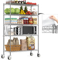 Wire Shelving with Wheels, 48x18x72 Inch, 3000 Lbs Storage Shelves Heavy Duty, Commercial-Grade Adjustable Utility Shelf, NSF-Certified Metal Storage Rack with Shelf Liners, 5-Tier, Chrome