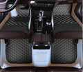 Add Personal Touch to Your Vehicle with IMEISH Customizable Logo Text Car Mats for 99% of vehiclesPads Protection Non-Slip Leather Floor Liners (White and Black Beige)